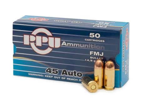 Патрон PPU кал. 45 Auto FMJ (230 grain / 14,9 г) уп. 50 шт.