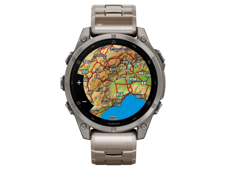 Наручные GPS смарт-часы GARMIN Fenix 8 - 47 мм AMOLED Sapphire Titanium and Ventilated Titanium Bracelet