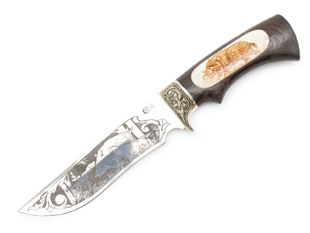 Нож Галеон,кован,ст95х18,венге,литье,кость,гравировка