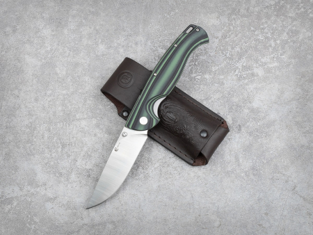 Нож Сибиряк, складной ст.VG-10, рук.G10 (черно-зеленая)