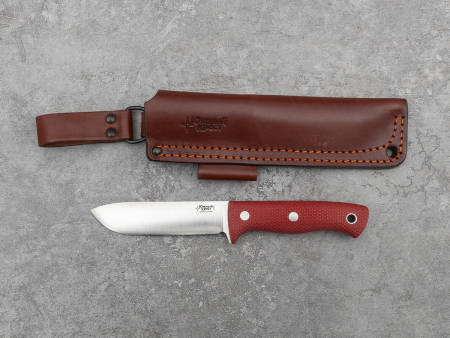 Нож Кедр, Рукоять Микарта красная, насечка