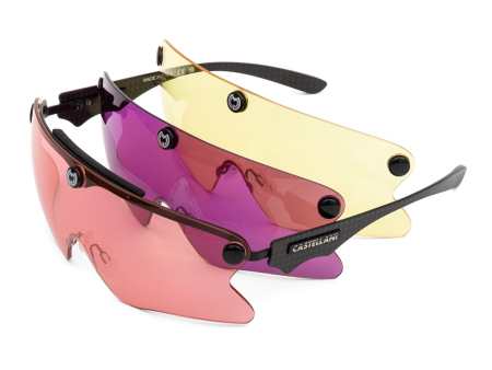 Набор очков для стрельбы Castellani C-Mask Pro с 3-мя сменными линзами в жёстком чехле