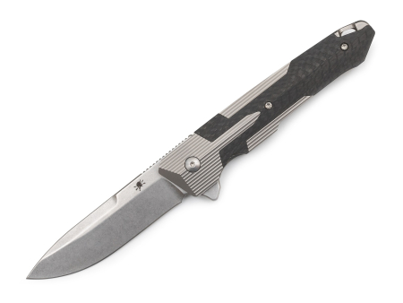 Складной нож Spartan Blades Kranos, рукоять Titanium / Carbon, сталь CPM S35VN StoneWash (86 мм)