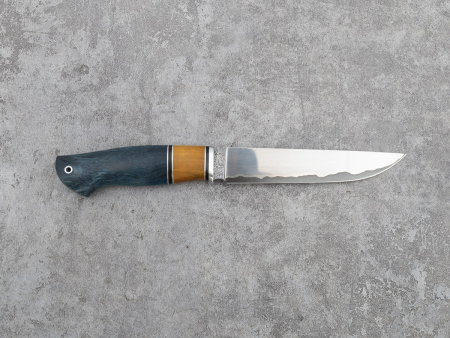 Нож Охотник Кузница Медведь (Х12МФ в обкладках 95Х18 через никль, вставка премиум стабилизированная карельская береза)