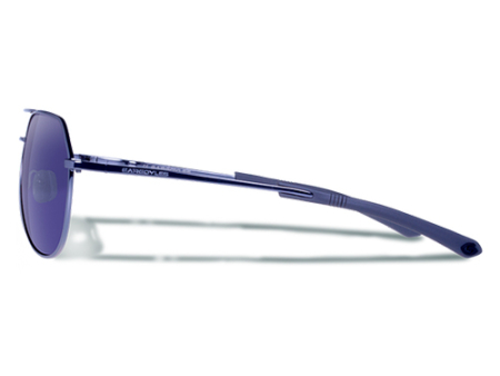 Очки - авиаторы Gargoyles Victor Polarized ободковая металическая тёмно-серая оправа  с синими линзами (10700138.QTM)
