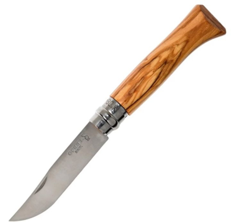 Нож Opinel №8, нержавеющая сталь, рукоять из оливкового дерева в картонной коробке, 002020