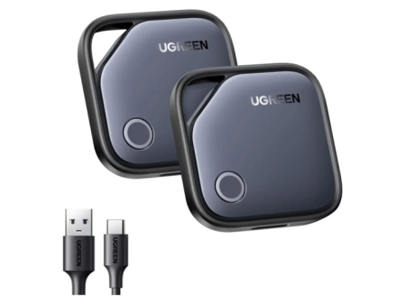 Трекер UGREEN CM919, AirTag Smart Tracker for Apple Finder 2 (2шт), серый (75119A)