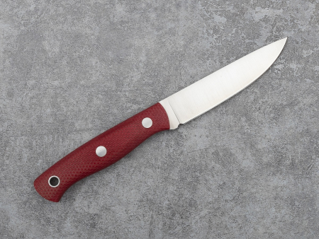 Нож Slender S, Рукоять -Микарта красная,насечка