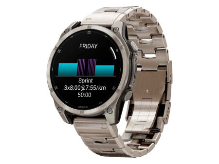 Наручные GPS смарт-часы GARMIN Fenix 8 - 47 мм AMOLED Sapphire Titanium and Ventilated Titanium Bracelet