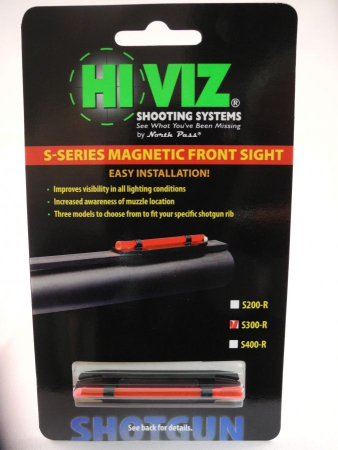 Мушка оптоволоконная HiViz S-Series магнитная на вентелируемую планку 4,2 - 6,7 мм, красная (S200-R)  