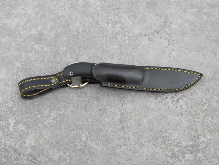 Нож BeaverKnife HuliGun, рукоятка черная микарта с желтыми лайнерами, пин "летучая мышь", сталь Elmax (100 мм)