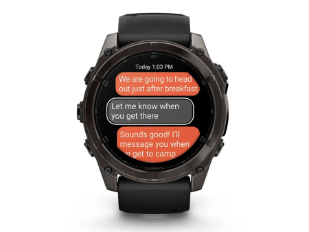 Наручные GPS смарт-часы GARMIN Fenix 8 - 51 мм AMOLED Sapphire Carbon Gray DLC Titanium, Black/Pebble Gray Silicone Band