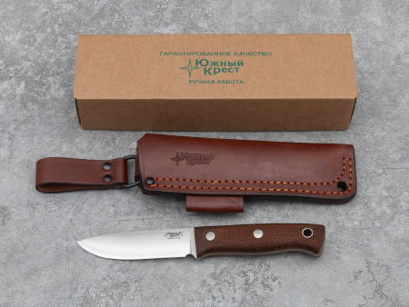 Нож Южный крест ЯГД, рукоять Микарта койот с оружейной насечкой, сталь K110 convex (100 мм)