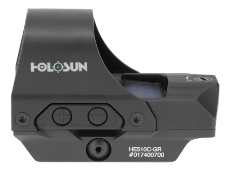 Коллиматорный прицел Holosun Reflex HE510C-GR открытого типа / Solar Panel / 2 MOA green Dot / 65 MOA Circle