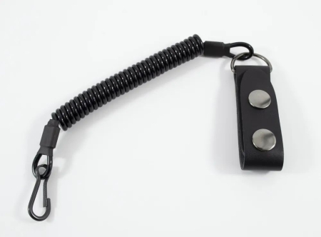 Страховочный пистолетный шнур Stich Profi, витой с кожаной шлевкой.