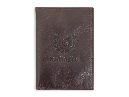 Портмоне HuntingHorn для РОХа и охотбилета, кожа / темно-коричнневый (HH053408)