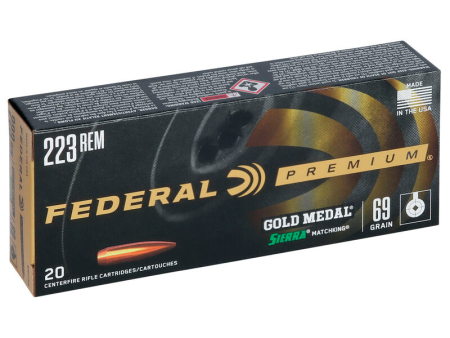 Патрон Federal Gold Medal кал. .223 Rem. Sierra Matchking BT HP (69 grain / 4,4 г) уп. 20 шт