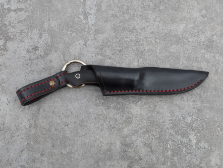 Нож BeaverKnife Hunting Knife (12092 Std/MC 2,5 мм, чёрная микарта,  пин Флаг, ножны классика)