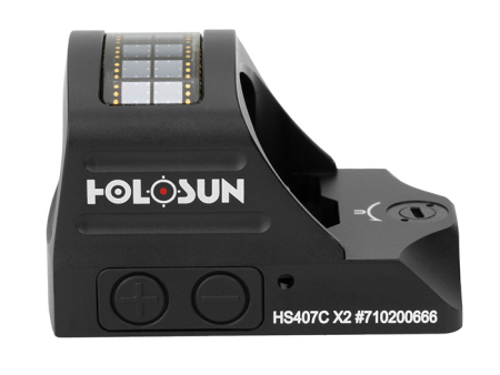 Коллиматорный прицел Holosun Reflex HS407C X2 открытого типа / Solar Panel / 2 MOA Dot (без крепления)