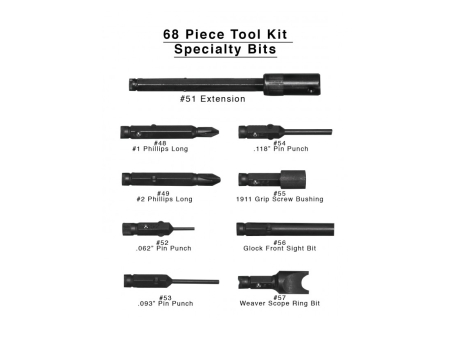 Набор бит с рукояткой-битодержателем 1/4" Lyman Master Gunsmith 68 Piece Set (7991361)