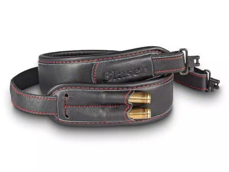 Фирменный ружейный ремень Blaser R8 Monza, чёрная кожа (80401412)