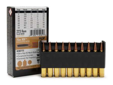 Патрон Nosler Match Grade кал. .223 Rem RDF (70 grain / 4,5 г) уп. 20 шт