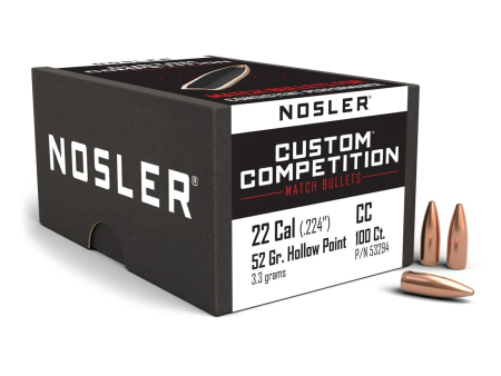 Пуля Nosler Custom Competition HPBT (Match) кал..22 (.224") (52 grain / 3,3 г) уп. 100 шт