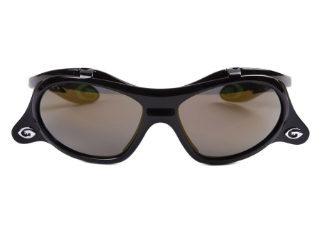 Спортивные очки Gargoyles Gamer ободковая откидная чёрная оправа с золотыми линзами (10700081.QTM)
