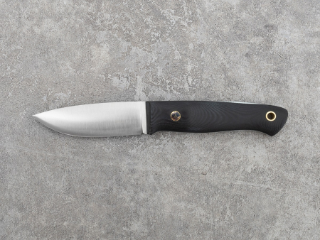 Нож BeaverKnife Pointer, рукоятка чёрная микарта с белыми лайнерами, пин "Мозайка", сталь Elmax (100 мм)