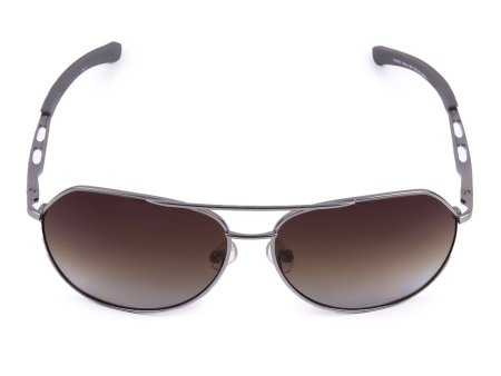 Очки - авиаторы Gargoyles Victor Polarized ободковая тёмно-серая оправа c линзами коричневый градиент (10700137.QTM)