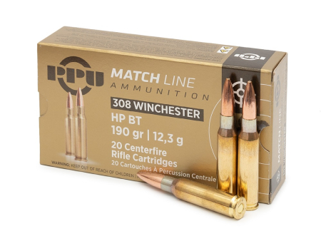 Патрон PPU кал. 308 Win. Match HPBT (190 grain / 12,3 г) уп. 20 шт.