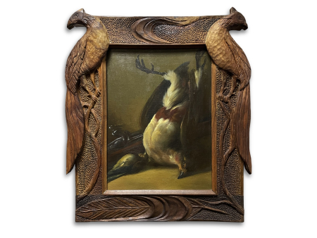 Картина "На привале" багет с дичью