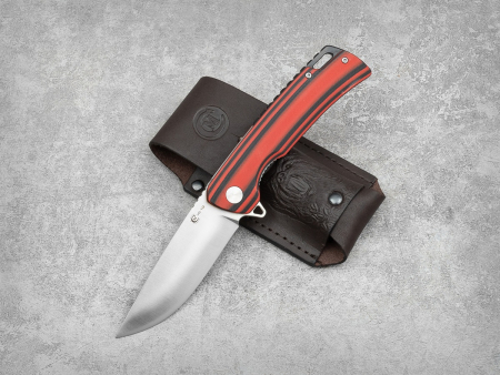 Нож Аляска (техно), складной ст.VG-10, рук.G10 (черно-красная)